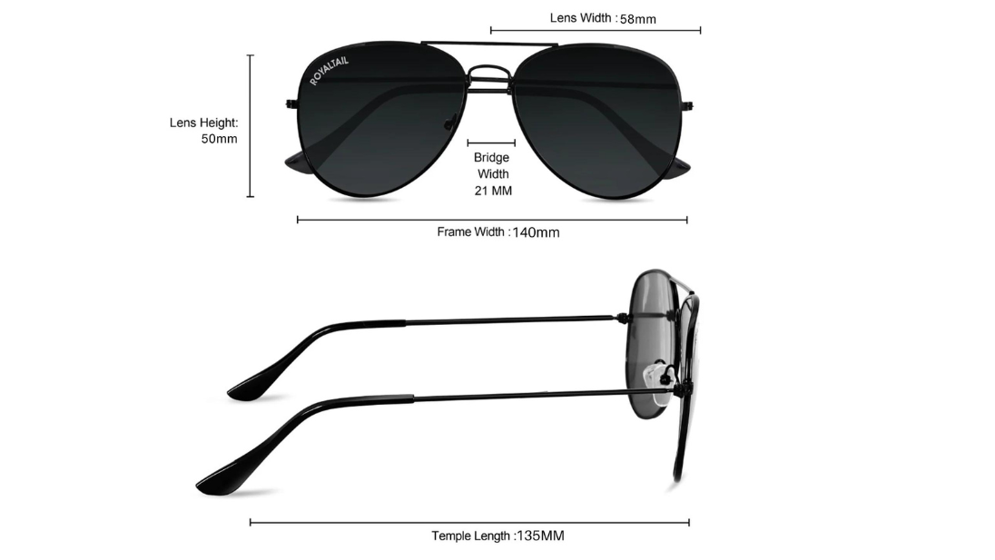 Normal sunglasses size online