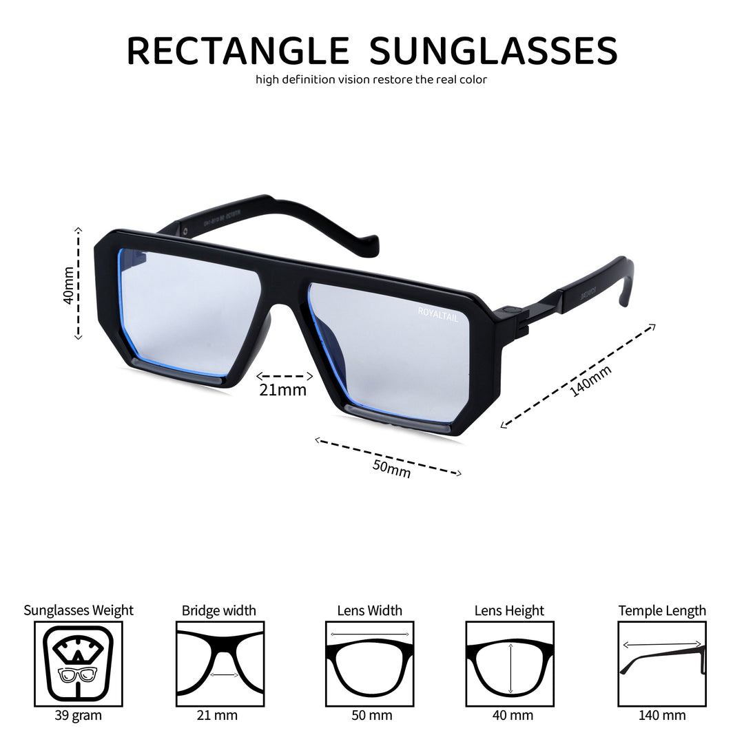 Unisex Rectangle Goat Black Professor Trump Sunglasses - ROYALTAIL