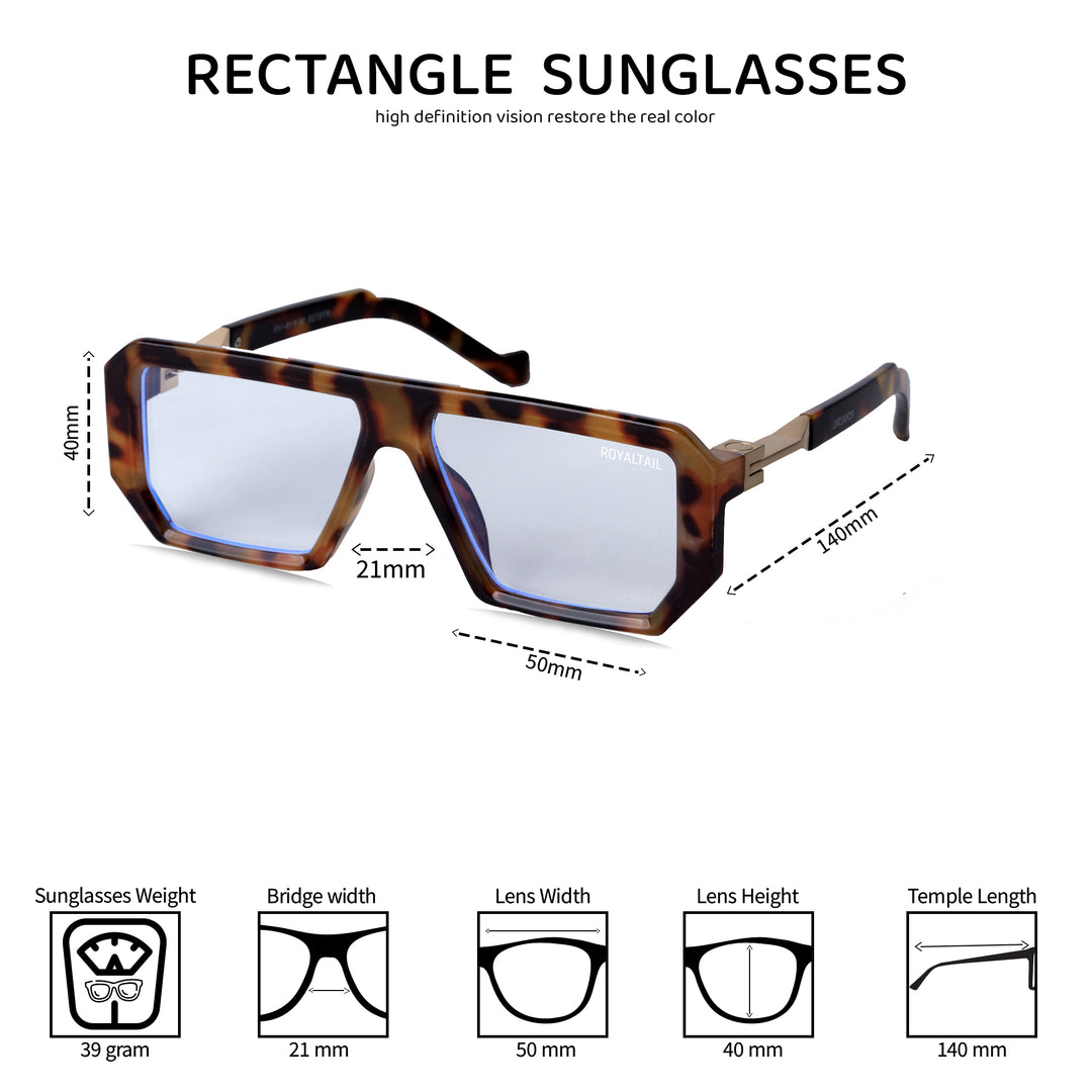 Rectangle Demi Brown Professor Trump Sunglasses For Men And Women - ROYALTAIL