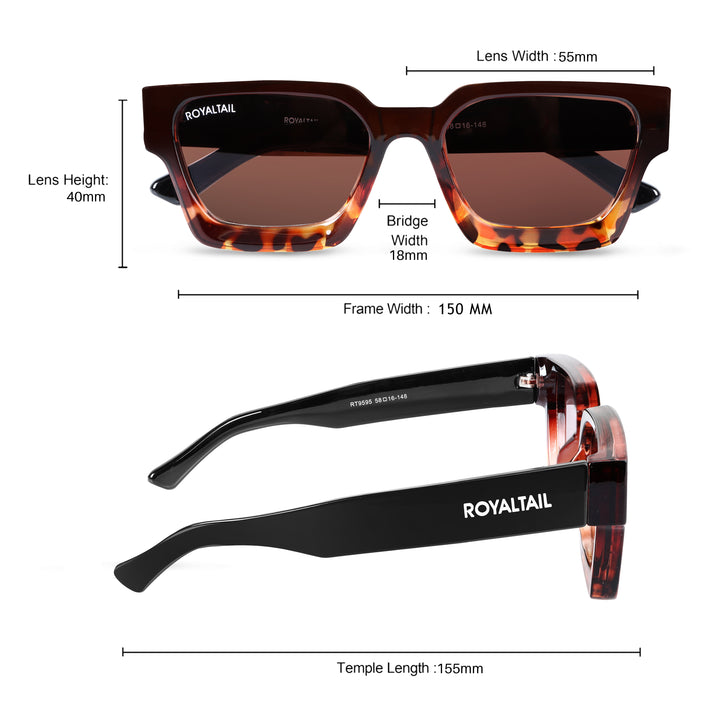 Tartaruga Classic Thick Square Brown UV Protected Sunglasses RT066 for Men and Women - ROYALTAIL