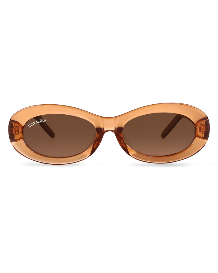 Narrow Oval Retro Brown UV Protected Sunglasses RT063 - ROYALTAIL