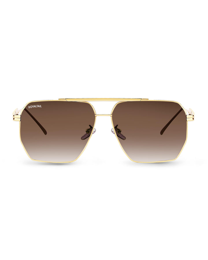 Bottaga Brown UV Protected Metal Sunglasses RT059 - ROYALTAIL
