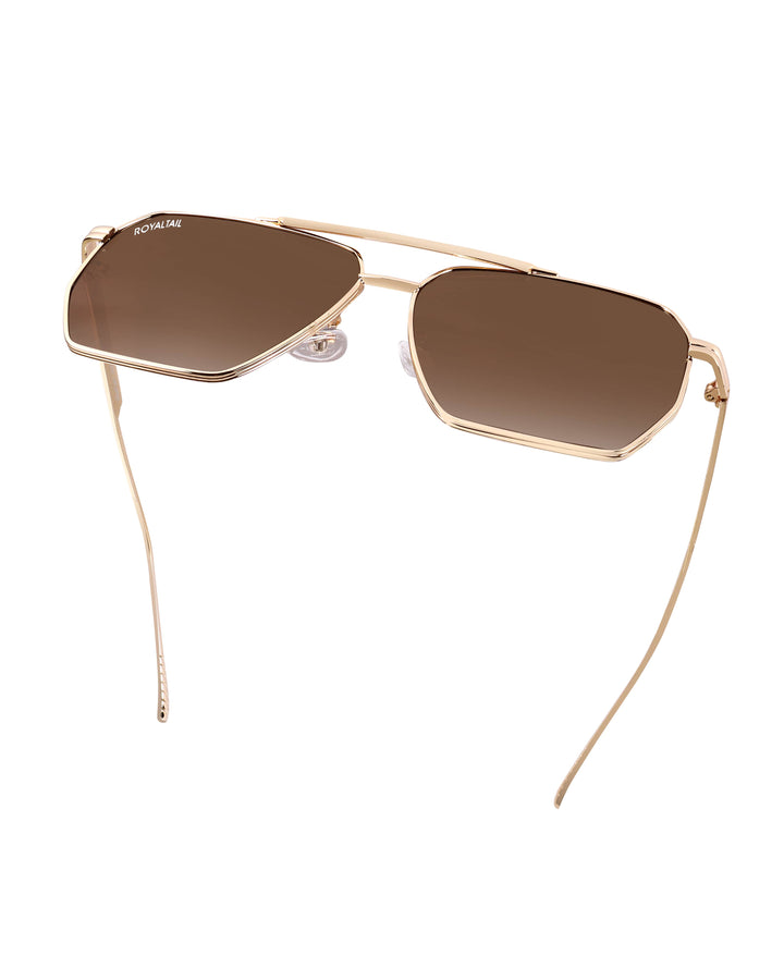 Bottaga Brown UV Protected Metal Sunglasses RT059 - ROYALTAIL