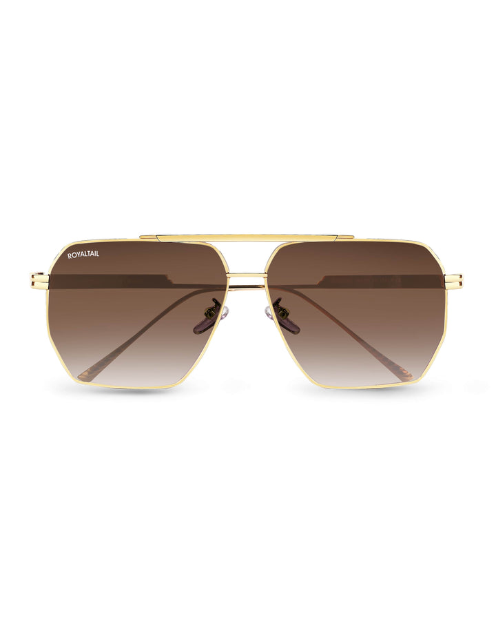 Bottaga Brown UV Protected Metal Sunglasses RT059 - ROYALTAIL