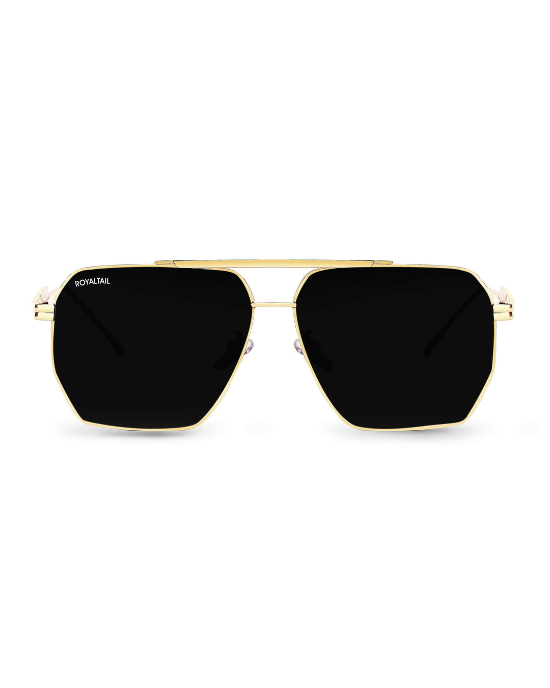 Bottaga Gold Black UV Protected Metal Sunglasses RT060 - ROYALTAIL
