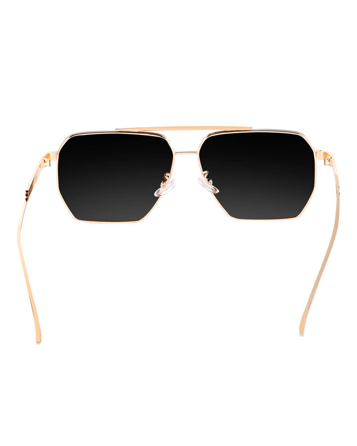 Bottaga Gold Black UV Protected Metal Sunglasses RT060 - ROYALTAIL
