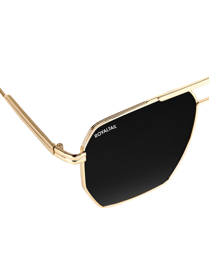 Bottaga Gold Black UV Protected Metal Sunglasses RT060 - ROYALTAIL