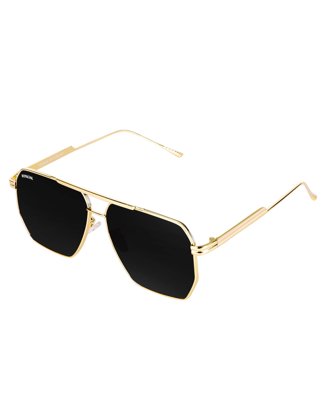 Bottaga Gold Black UV Protected Metal Sunglasses RT060 - ROYALTAIL