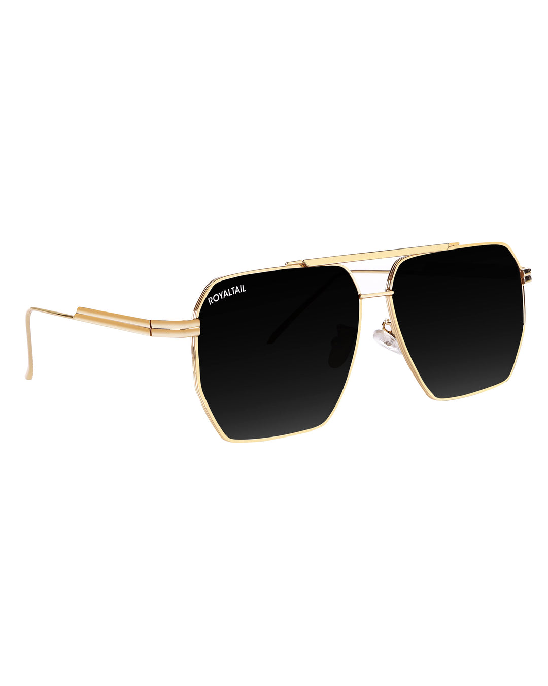 Bottaga Gold Black UV Protected Metal Sunglasses RT060 - ROYALTAIL