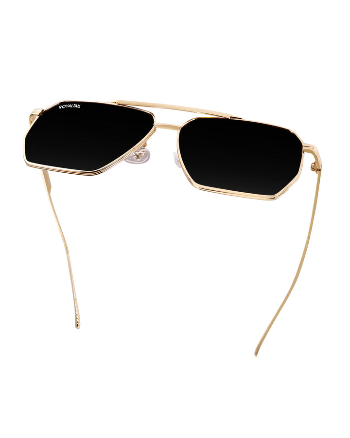 Bottaga Gold Black UV Protected Metal Sunglasses RT060 - ROYALTAIL