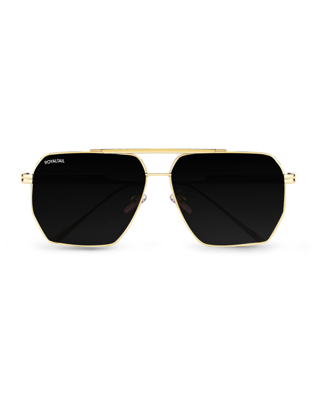 Bottaga Gold Black UV Protected Metal Sunglasses RT060 - ROYALTAIL