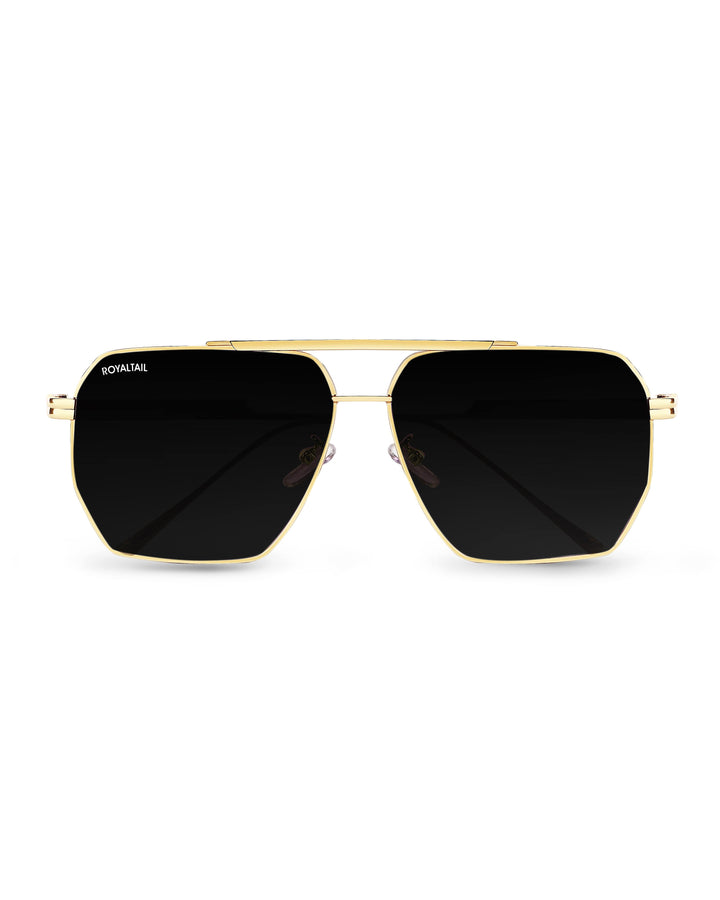 Bottaga Gold Black UV Protected Metal Sunglasses RT060 - ROYALTAIL