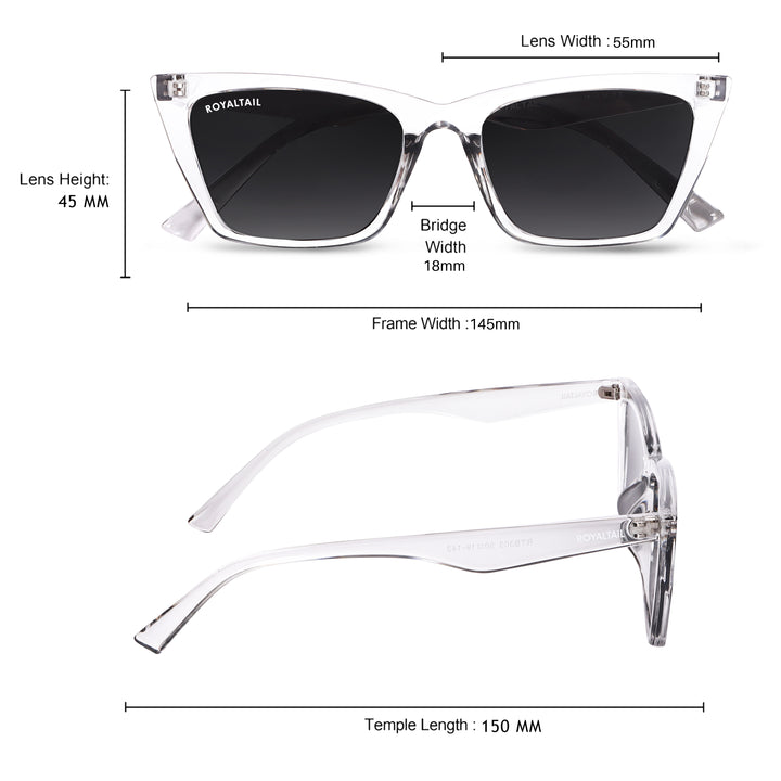 Cat-Eyes Clear Black UV Protected Sunglasses RT049 - ROYALTAIL