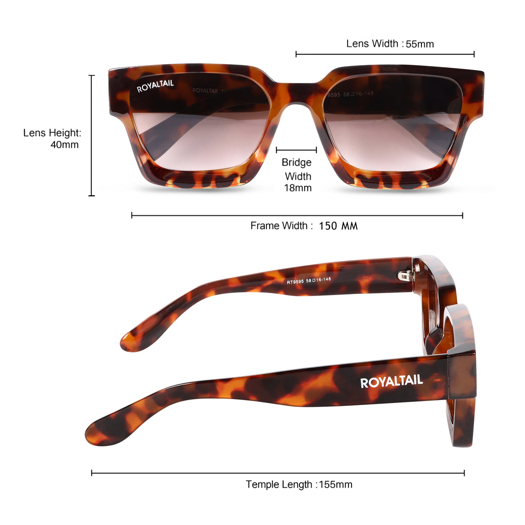 Tartaruga Classic Thick Square Brown UV Protected Sunglasses RT069 for Men and Women - ROYALTAIL