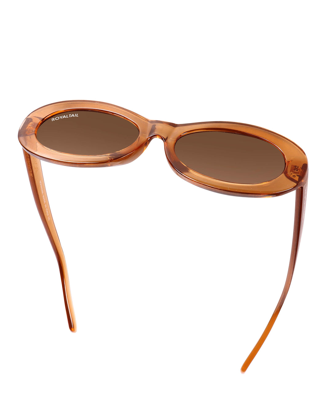 Narrow Oval Retro Brown UV Protected Sunglasses RT063 - ROYALTAIL