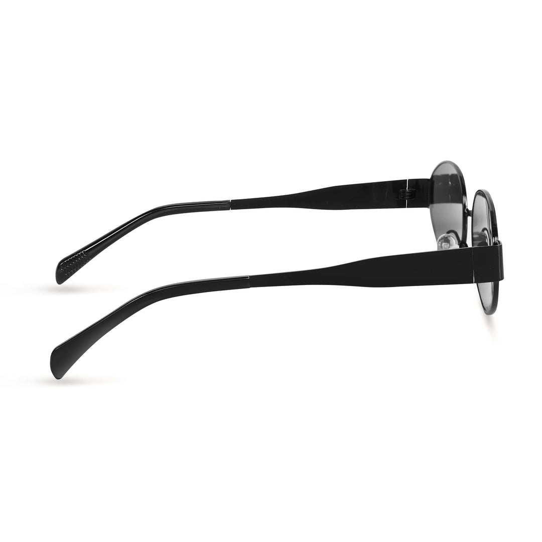 Oval Shape Sunglasses for Men & Women | Black Frame & Black Glass - ROYALTAIL