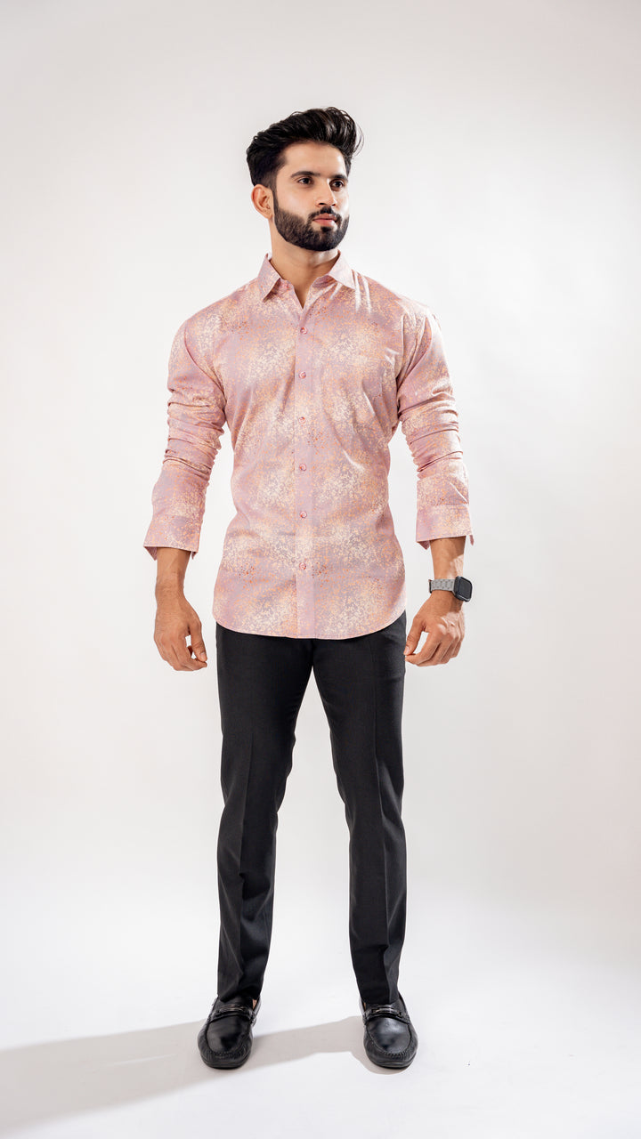 Pastel Purple Art Printed Premium Cotton Shirt - Royaltail