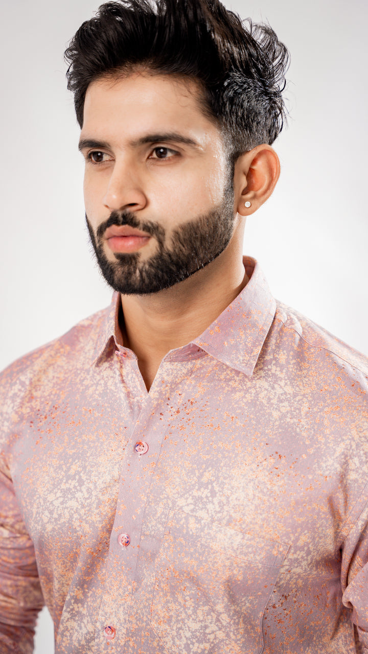 Pastel Purple Art Printed Premium Cotton Shirt - Royaltail