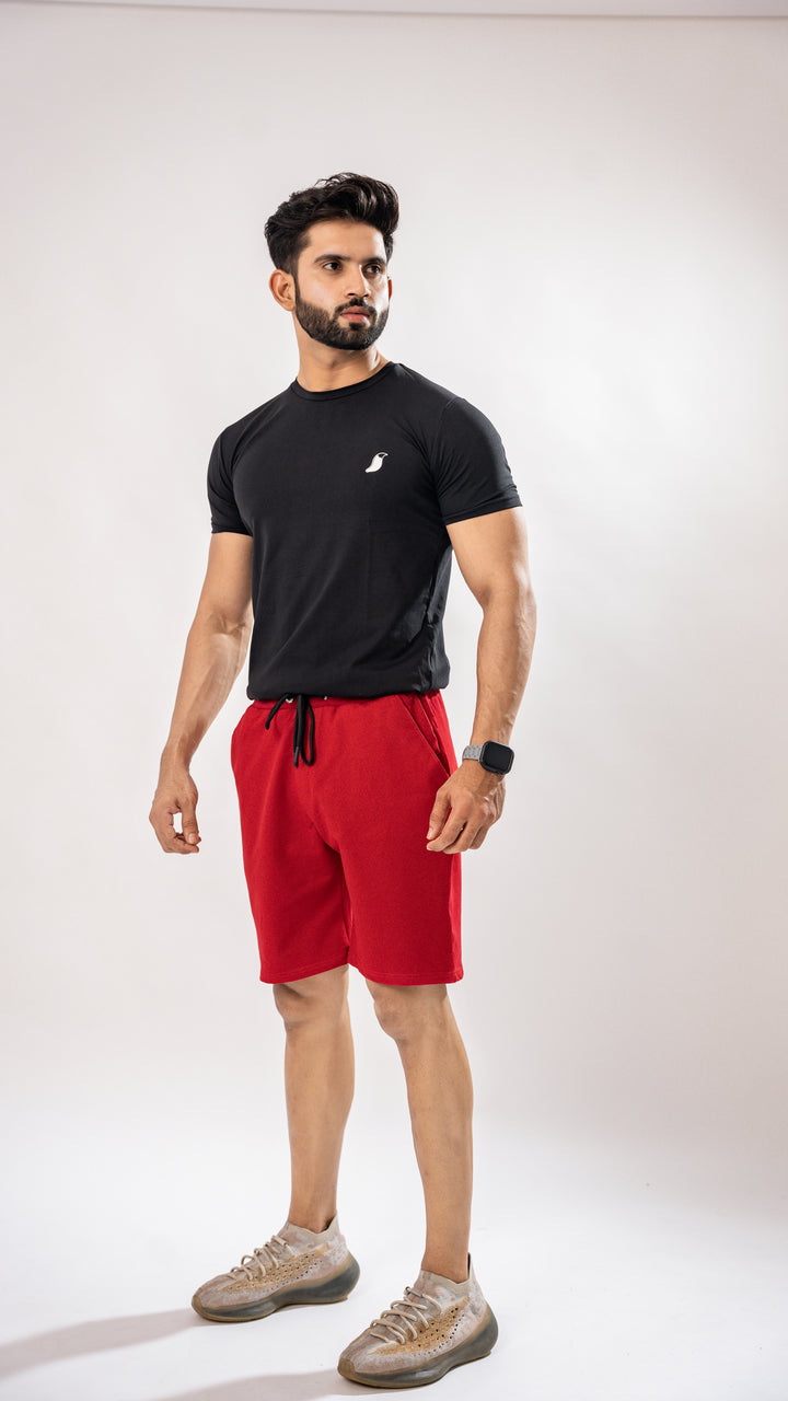 CAROUSEL RED PREMIUM COTTON SHORTS - Royaltail