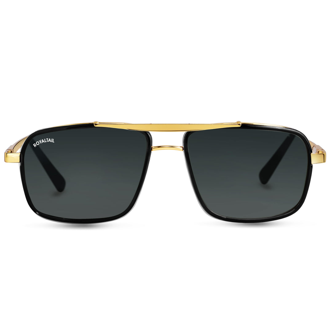 Blow Nirvana Gold Frame And Black Glass Square Sunglasses - ROYALTAIL