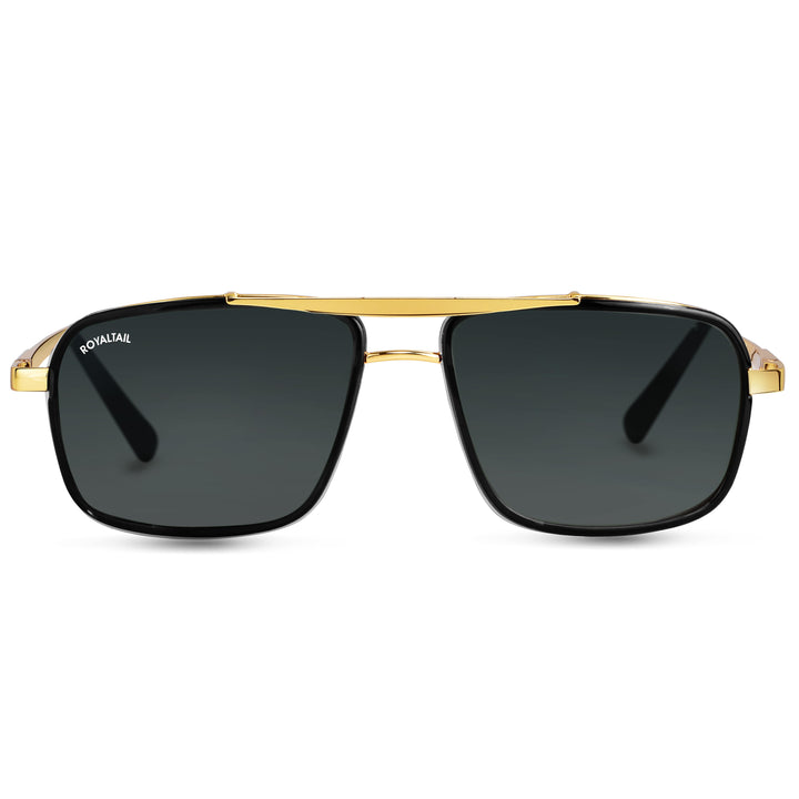Blow Nirvana Gold Frame And Black Glass Square Sunglasses - ROYALTAIL
