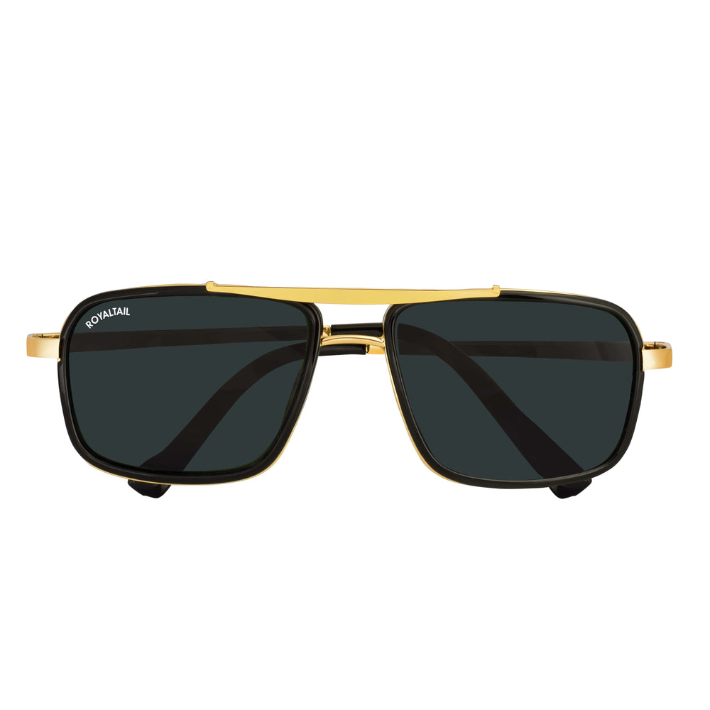 Blow Nirvana Gold Frame And Black Glass Square Sunglasses - ROYALTAIL