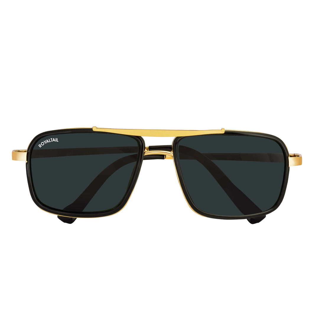 Blow Nirvana Gold Frame And Black Glass Square Sunglasses - ROYALTAIL