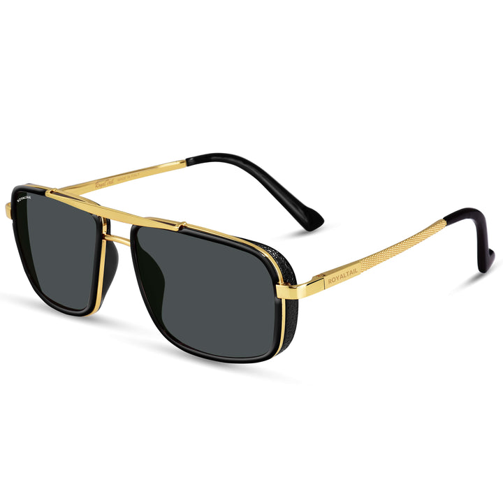 Blow Nirvana Gold Frame And Black Glass Square Sunglasses - ROYALTAIL