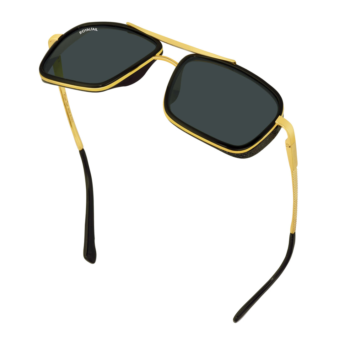 Blow Nirvana Gold Frame And Black Glass Square Sunglasses - ROYALTAIL