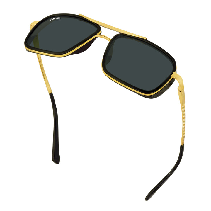 Blow Nirvana Gold Frame And Black Glass Square Sunglasses - ROYALTAIL