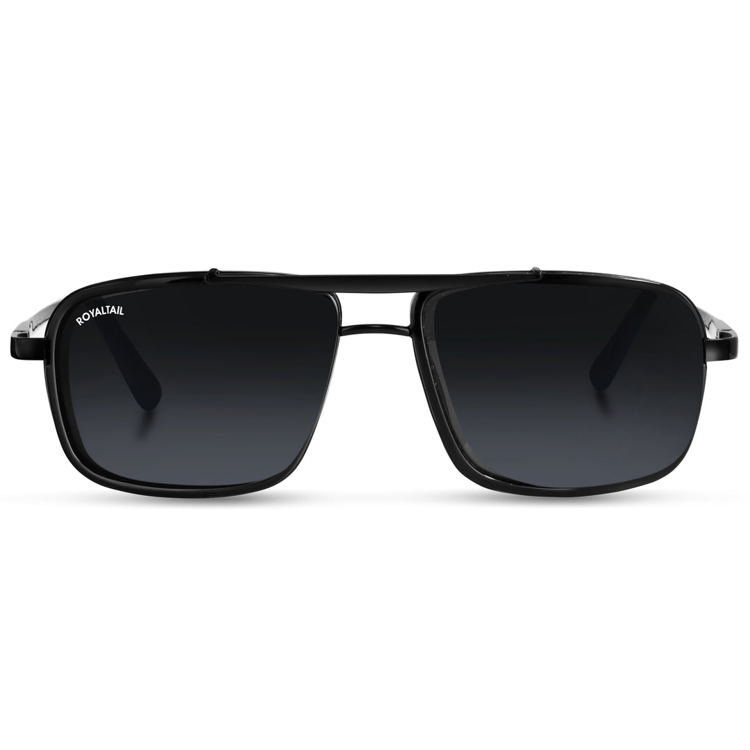 Black Mebel Glass Square Nirvana Sunglasses for Men and Women - ROYALTAIL
