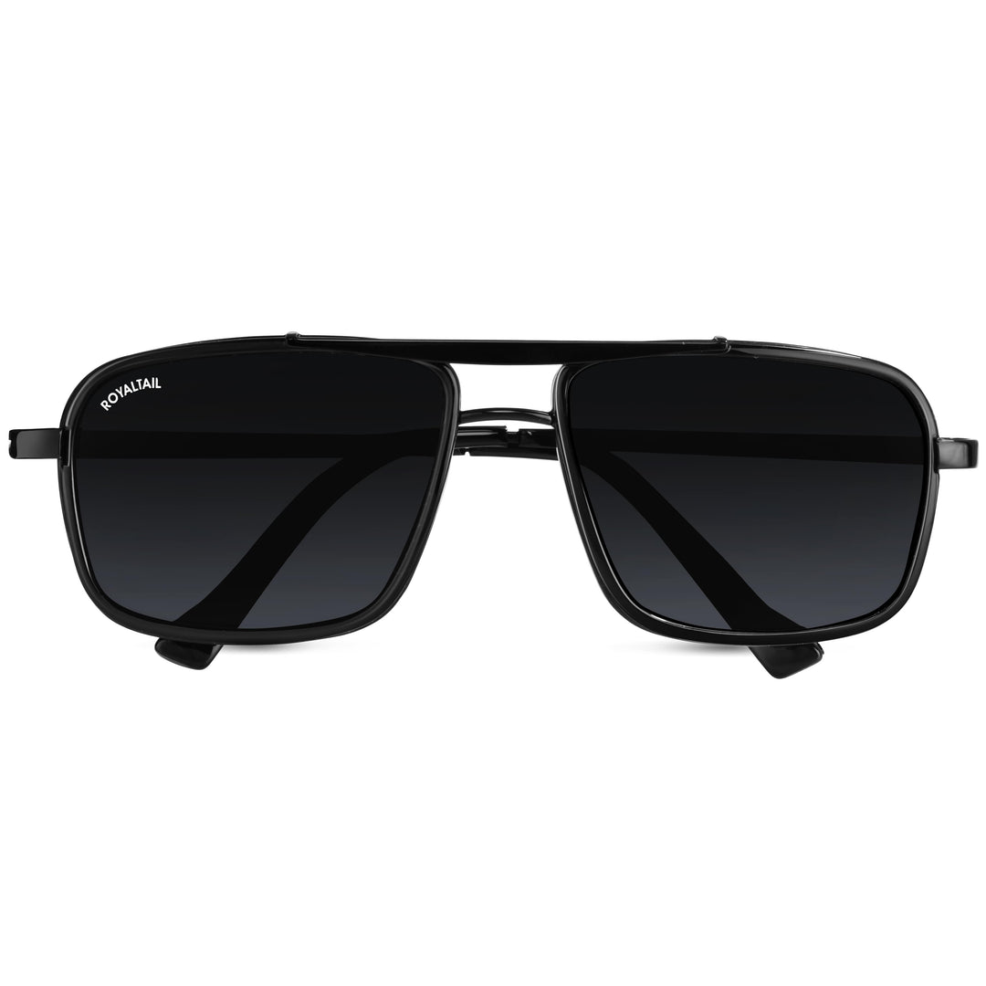 Black Mebel Glass Square Nirvana Sunglasses for Men and Women - ROYALTAIL