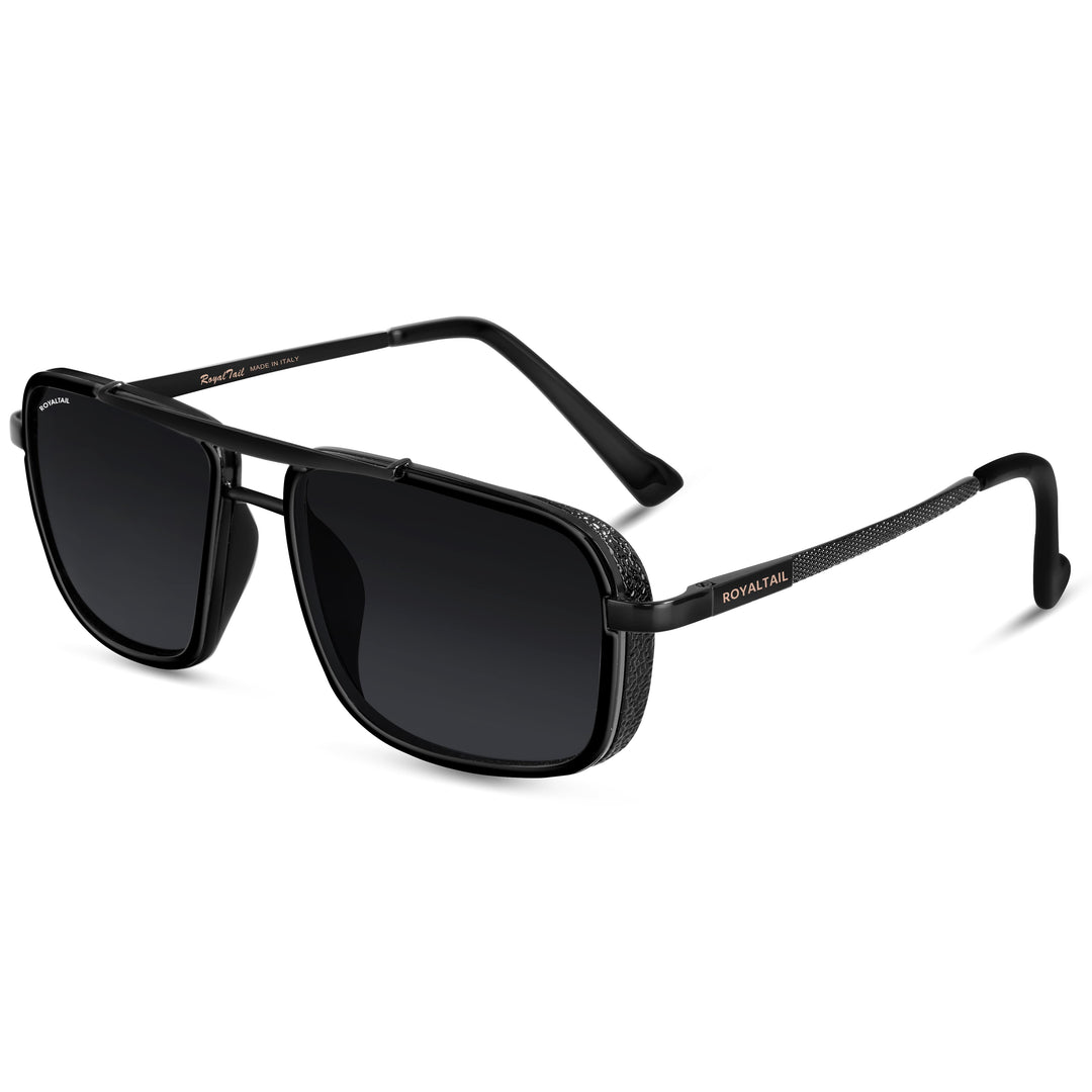 Black Mebel Glass Square Nirvana Sunglasses for Men and Women - ROYALTAIL