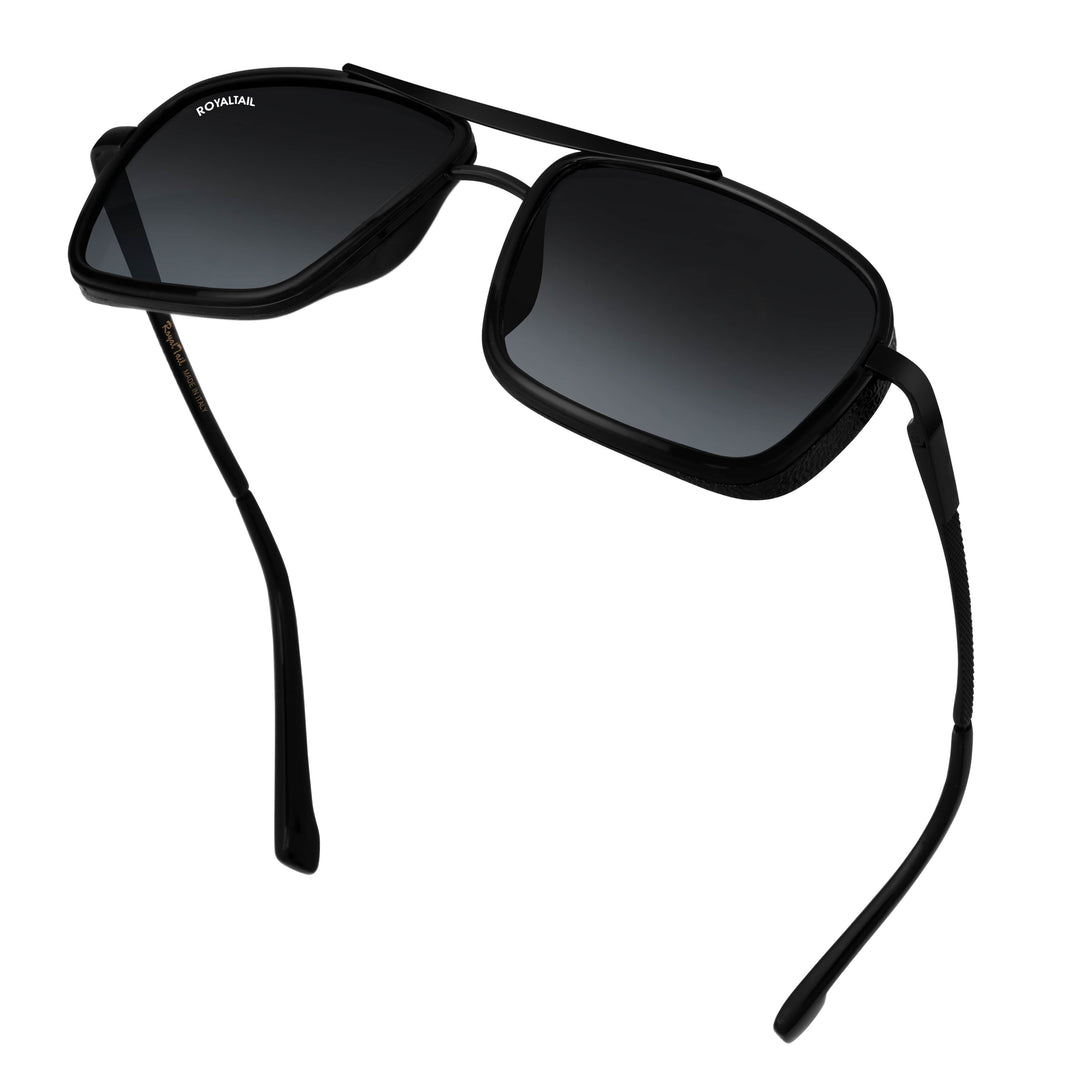 Black Mebel Glass Square Nirvana Sunglasses for Men and Women - ROYALTAIL