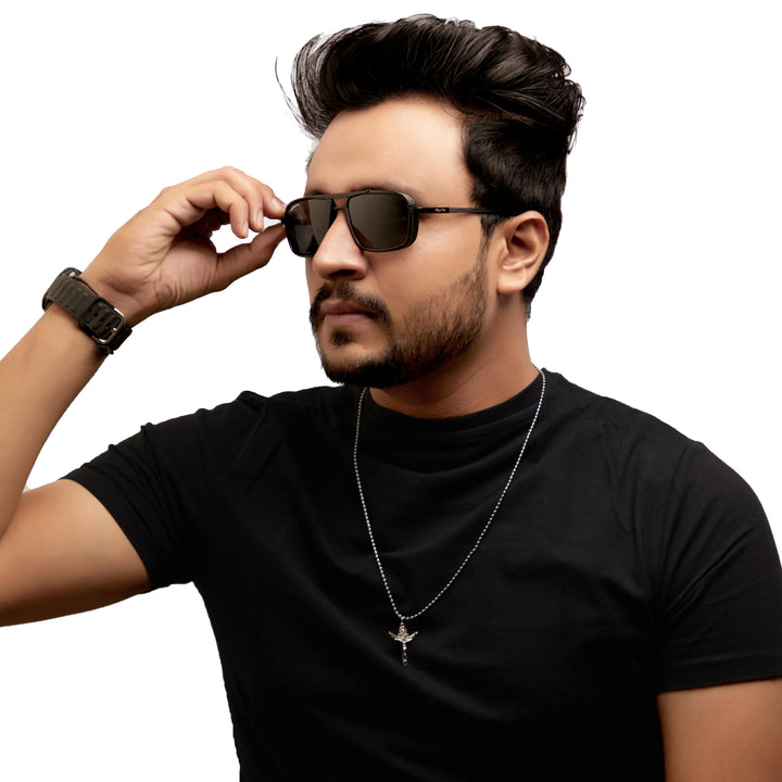 Black Mebel Glass Square Nirvana Sunglasses for Men and Women - ROYALTAIL