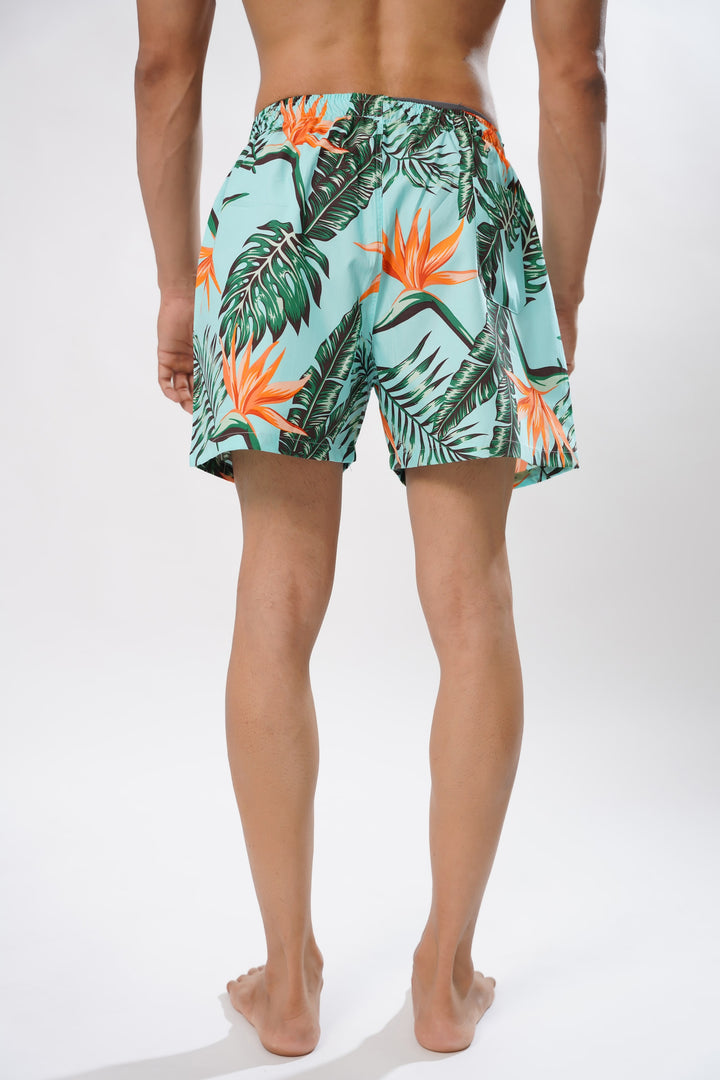 Sky Blue And Green All Over Printed Mens Boxers - ROYALTAIL