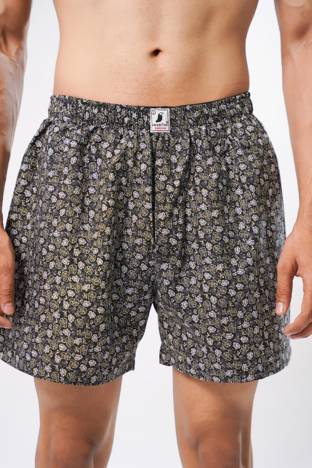 Grey Mini Flower All Over Printed Men's Boxers - ROYALTAIL