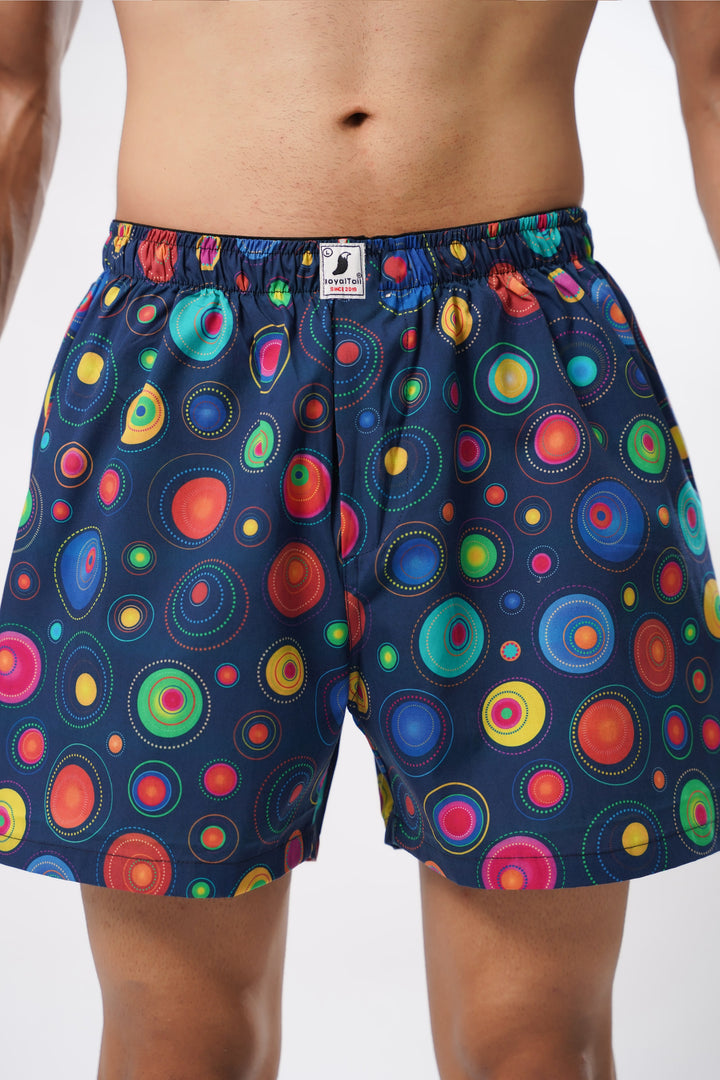 Navy Blue All Over Printed Men's Boxers - ROYALTAIL