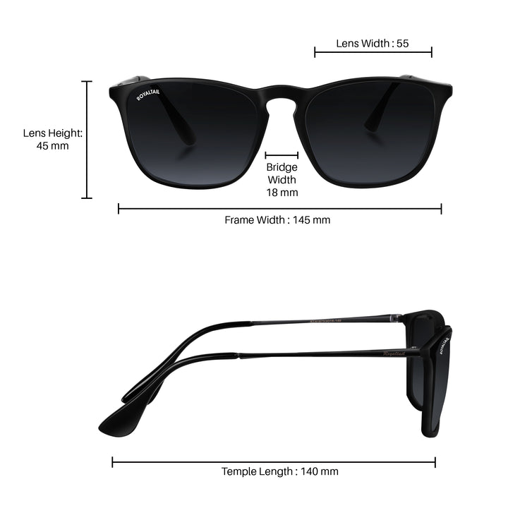 Jayech Black Glass and Black Frame Erika Sunglasses - ROYALTAIL