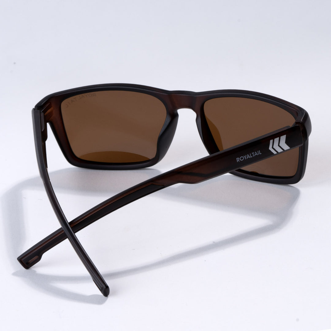Brown Full Rim Rectangle Square Polarized Sunglasses - ROYALTAIL