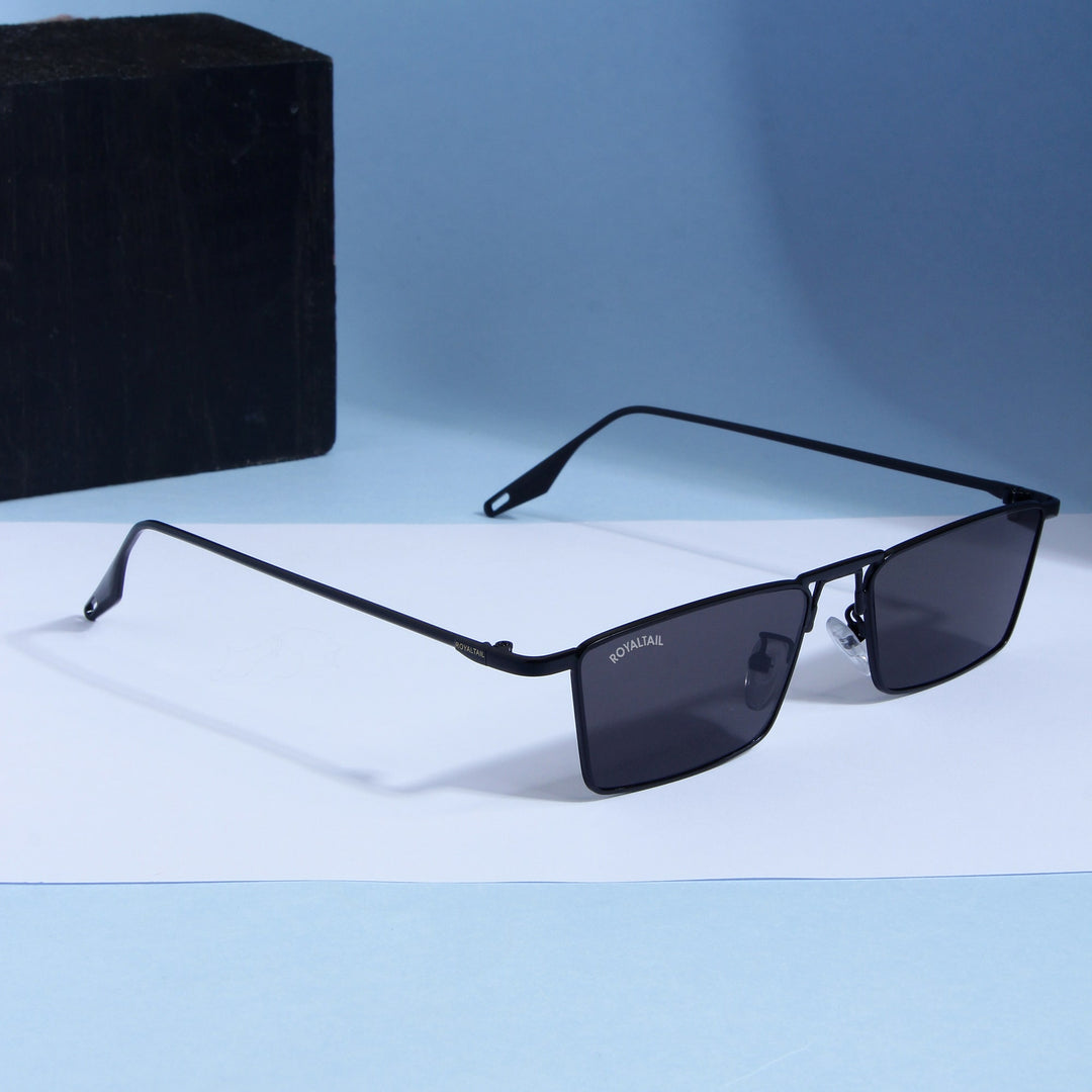 Blitz Black Rectangle Sunglasses For Men & Women - ROYALTAIL