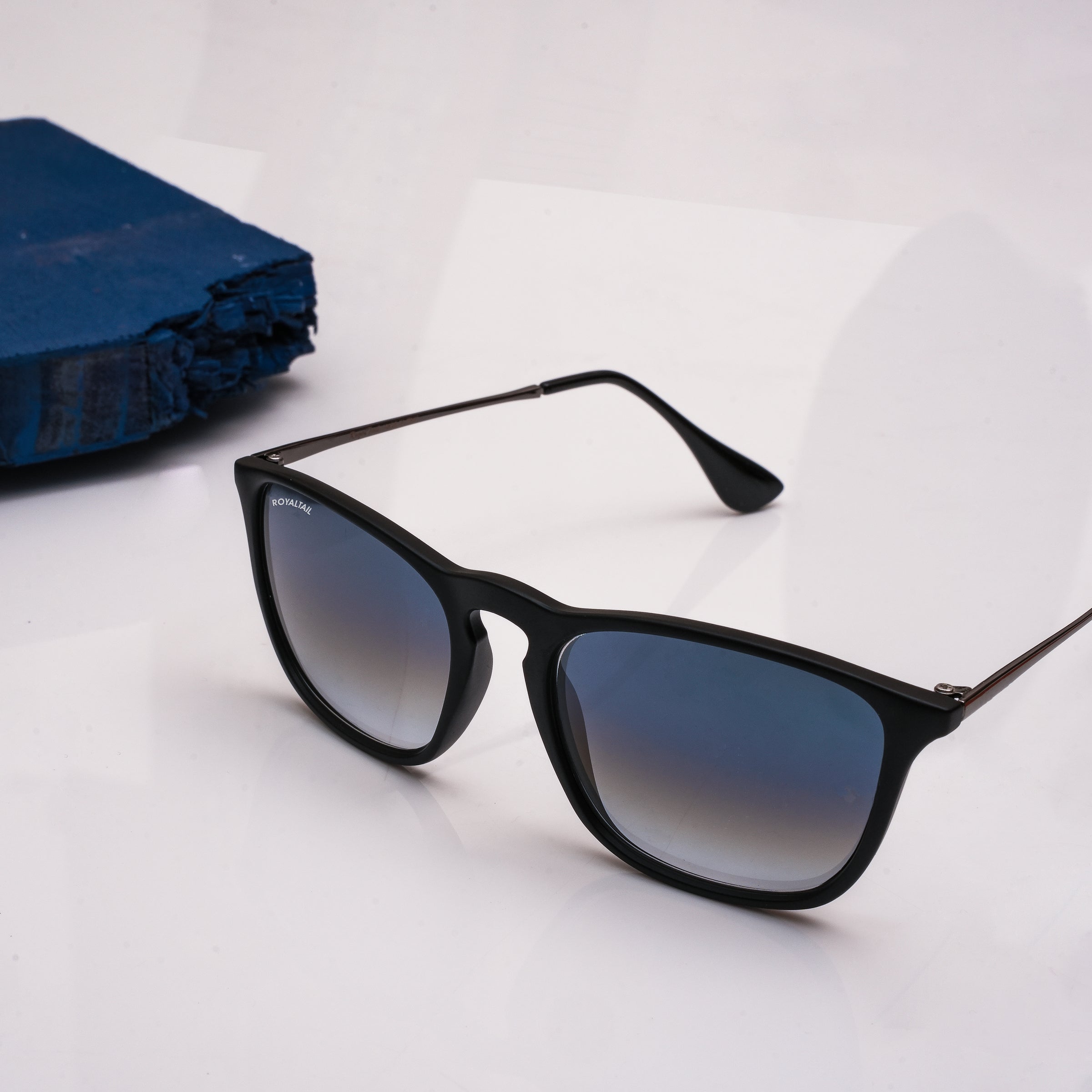 Blue Bird Gradient Glass and Black Frame Erika Sunglasses - ROYALTAIL