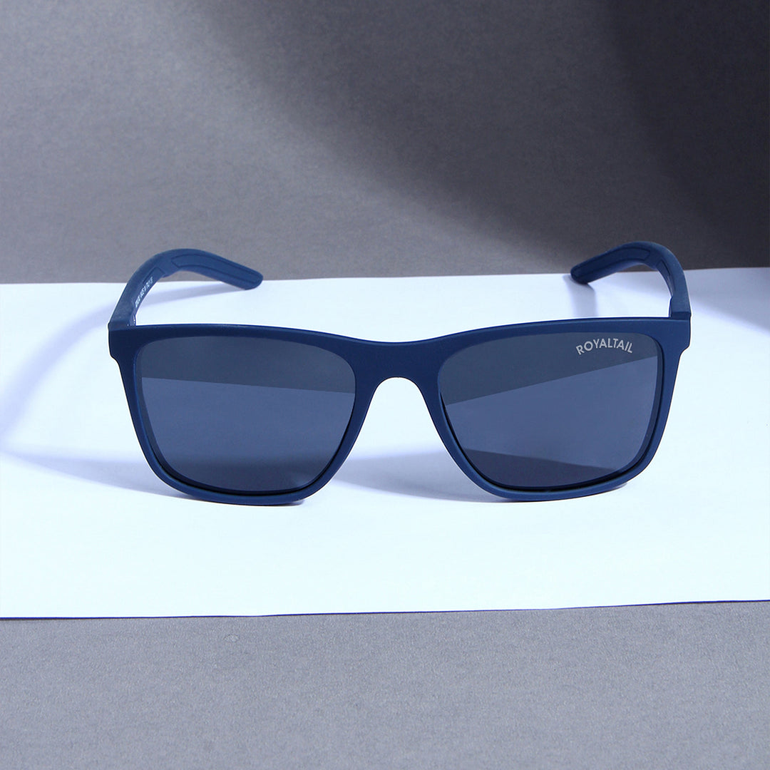Knockdown Blue Square Sunglasses For Men & Women - ROYALTAIL