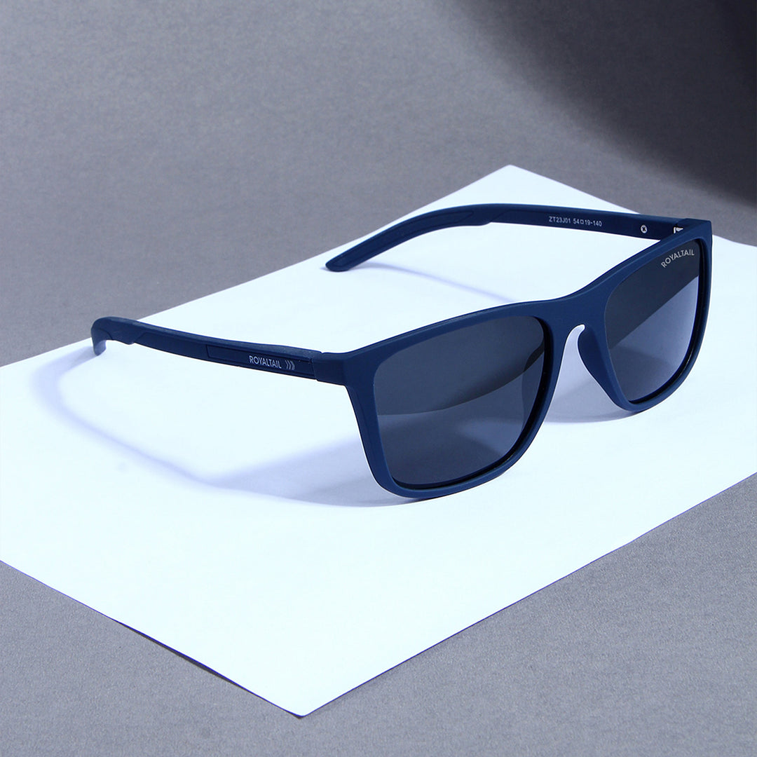 Knockdown Blue Square Sunglasses For Men & Women - ROYALTAIL