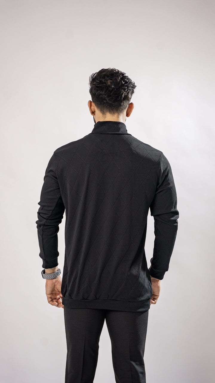 JADE BLACK HIGH NECK PREMIUM SUPER SOFT T-SHIRT - Royaltail