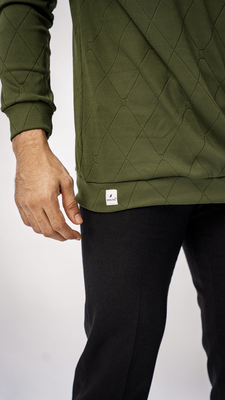 GREEN HIGH NECK PREMIUM SUPER SOFT T-SHIRT - Royaltail