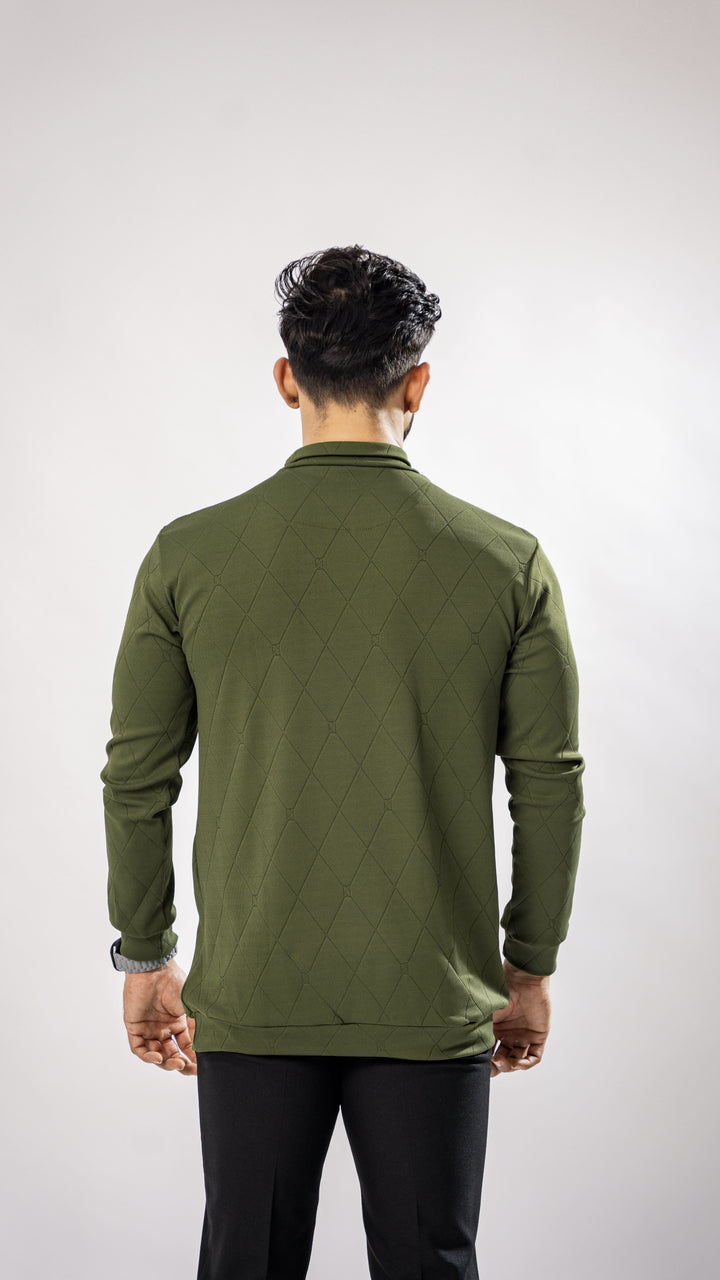 GREEN HIGH NECK PREMIUM SUPER SOFT T-SHIRT - Royaltail