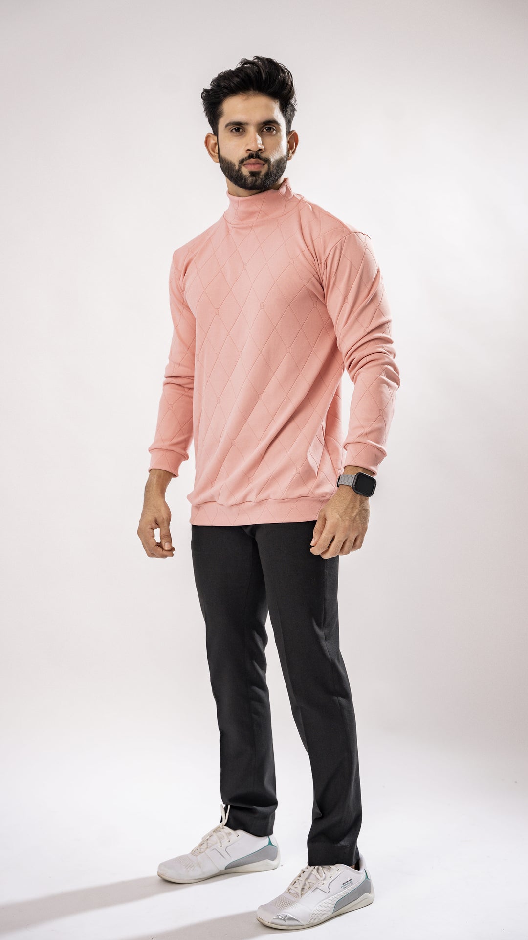 ROSE PINK HIGH NECK PREMIUM SUPER SOFT T-SHIRT - Royaltail