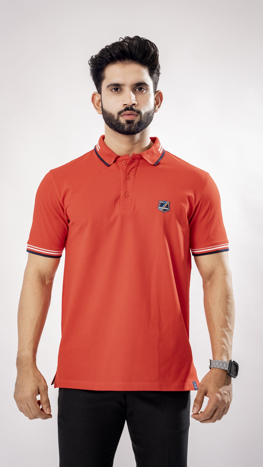 BRIGHT RED SUPER SOFT ORGANIC COTTON MERCERISED PIQUE POLO TEE - Royaltail