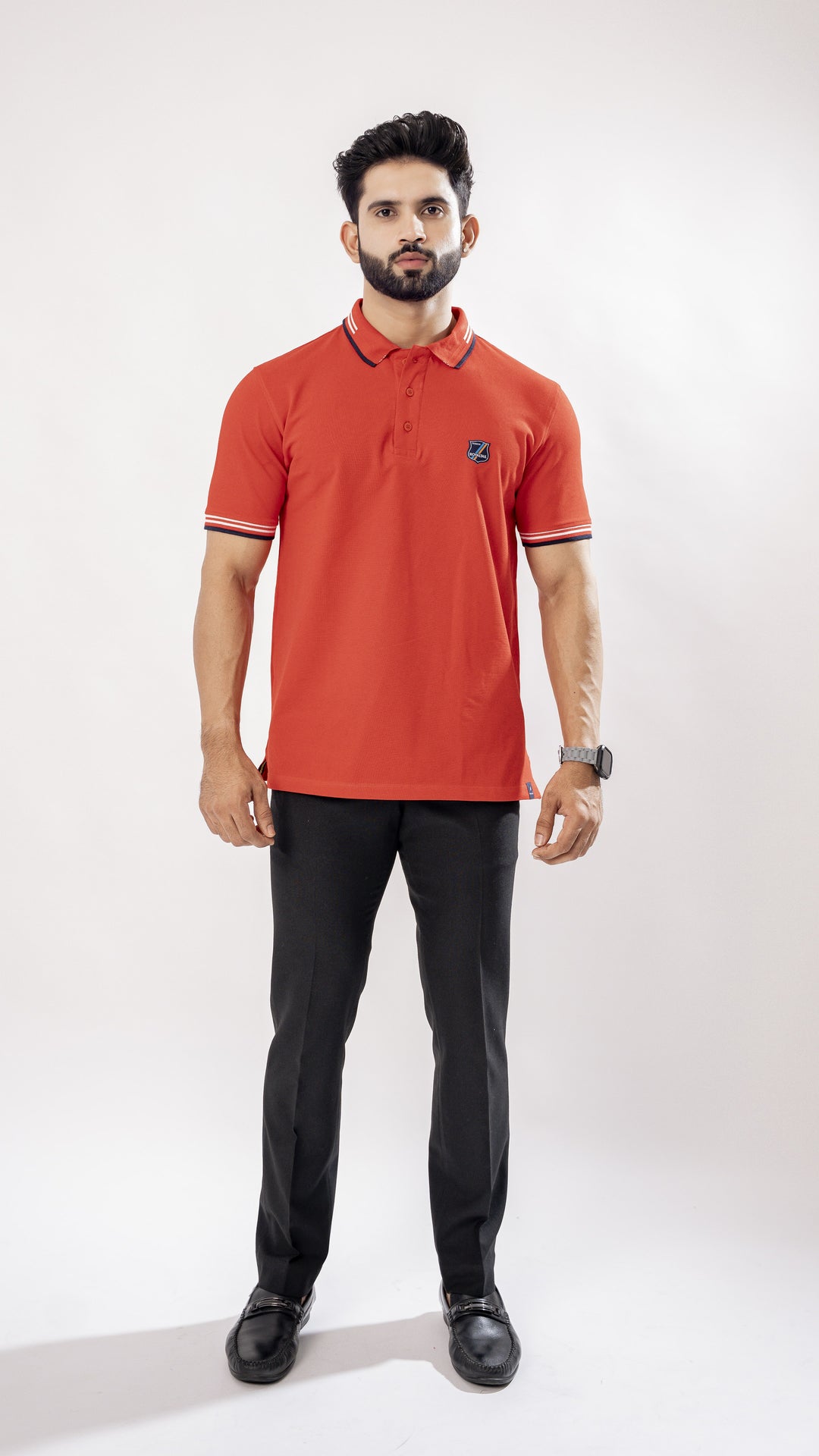 BRIGHT RED SUPER SOFT ORGANIC COTTON MERCERISED PIQUE POLO TEE - Royaltail